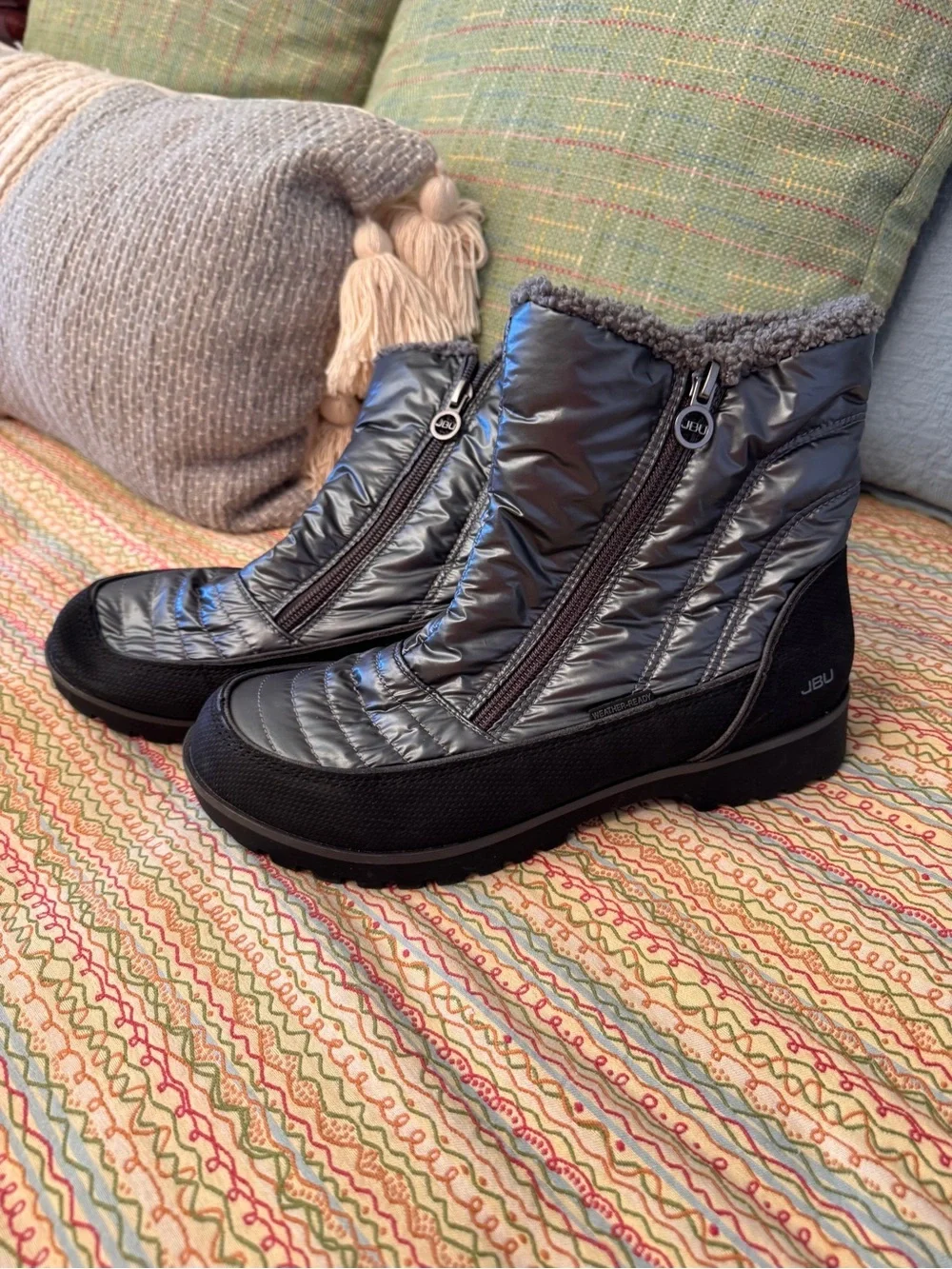 JBU by Jambu Snowbird Weather-Ready Quilted Winter Boots Gunmetal Size 9M